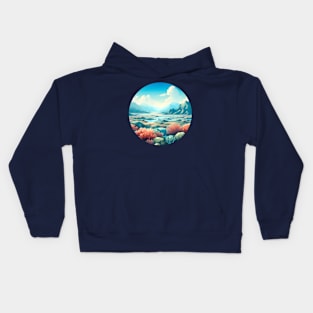 Coral Reef Low Poly Beach Kids Hoodie